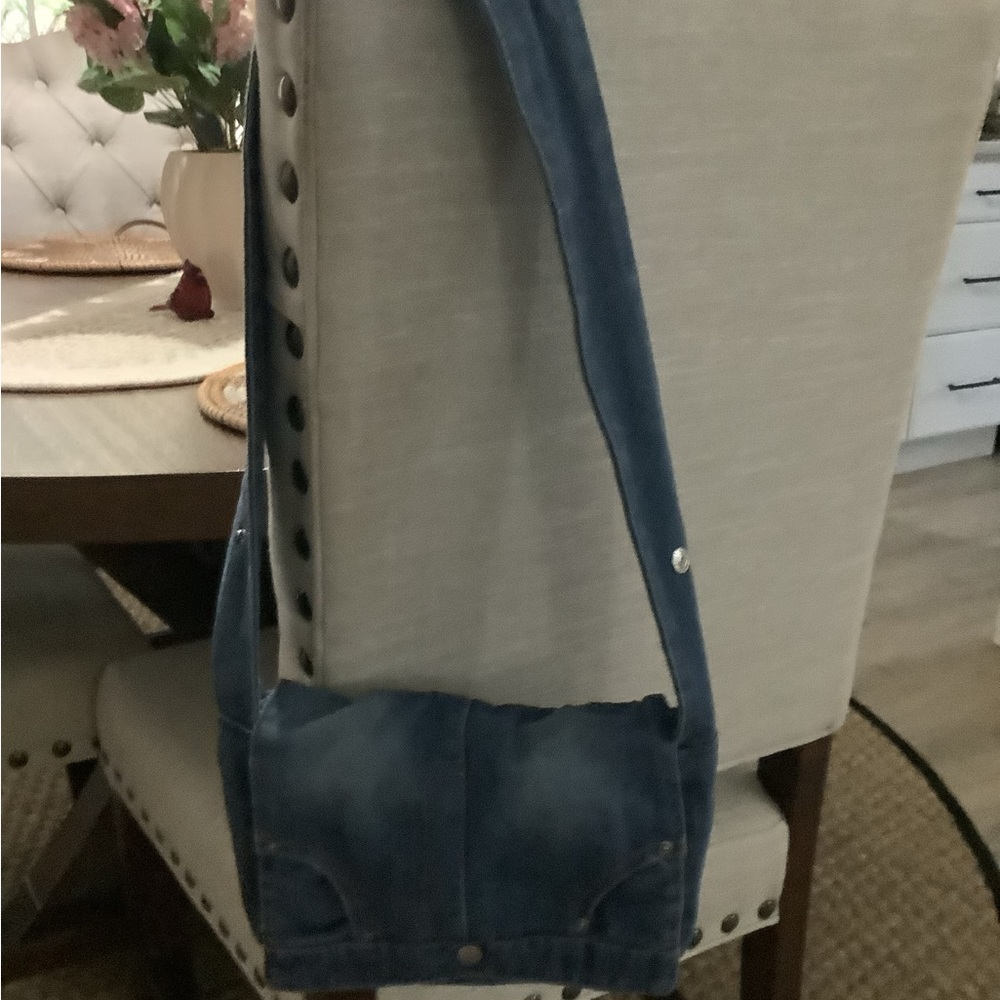 Denim Crossbody Shoulder Bag - Blue